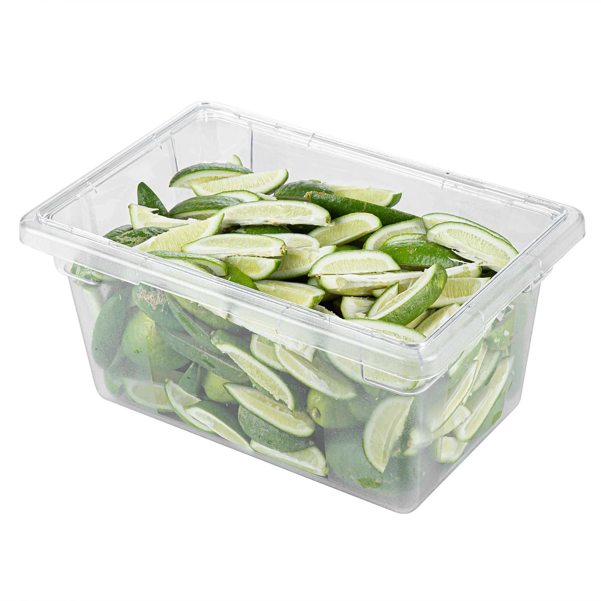 Met Lux Rectangle Clear Polycarbonate Food Storage Box - Graduation Markings, Labeling Windows - 18" x 12" x 9" - 1 count box
