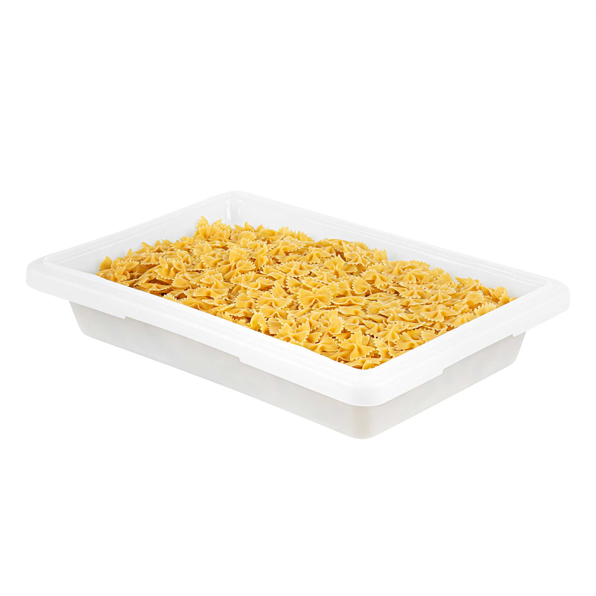 Met Lux Rectangle White Polyethylene Food Storage Box - Graduation Markings, Labeling Windows - 18" x 12" x 3 1/2" - 10 count box