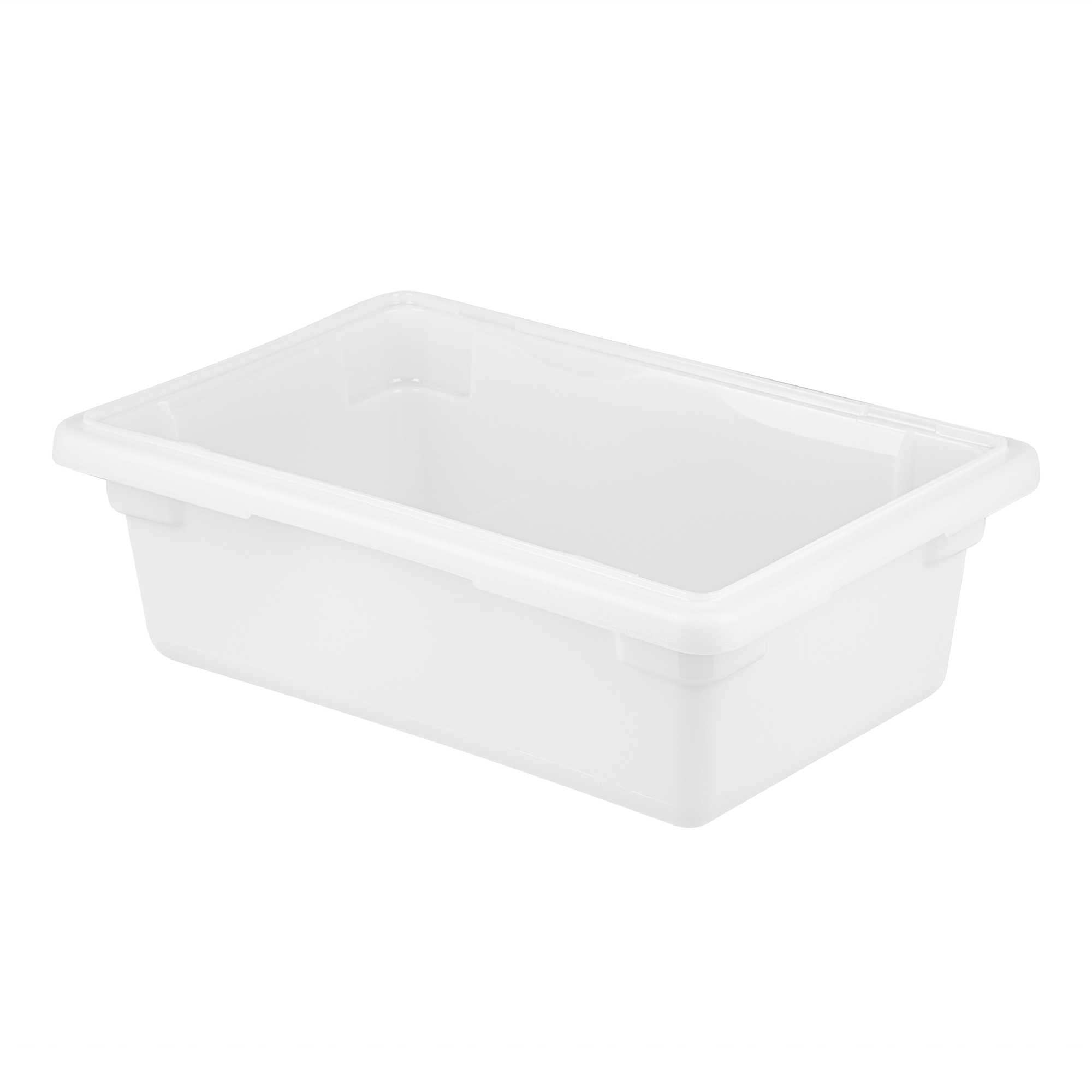Met Lux Rectangle White Polyethylene Food Storage Box - Graduation Markings, Labeling Windows - 18" x 12" x 6" - 1 count box