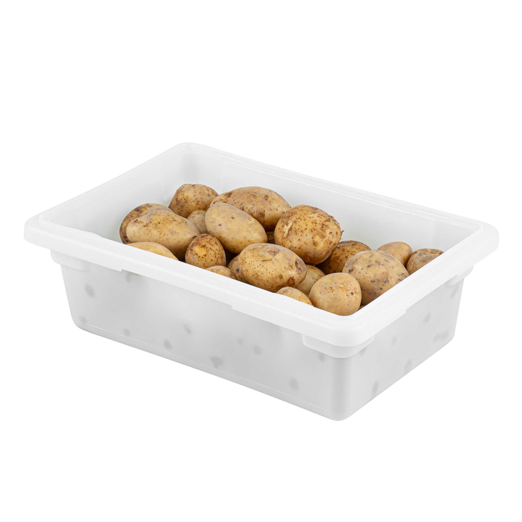 Met Lux Rectangle White Polyethylene Food Storage Box - Graduation Markings, Labeling Windows - 18" x 12" x 6" - 1 count box