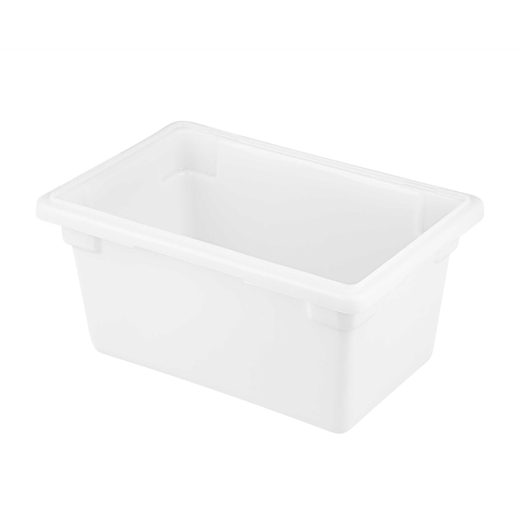 Met Lux Rectangle White Polyethylene Food Storage Box - Graduation Markings, Labeling Windows - 18" x 12" x 9" - 10 count box