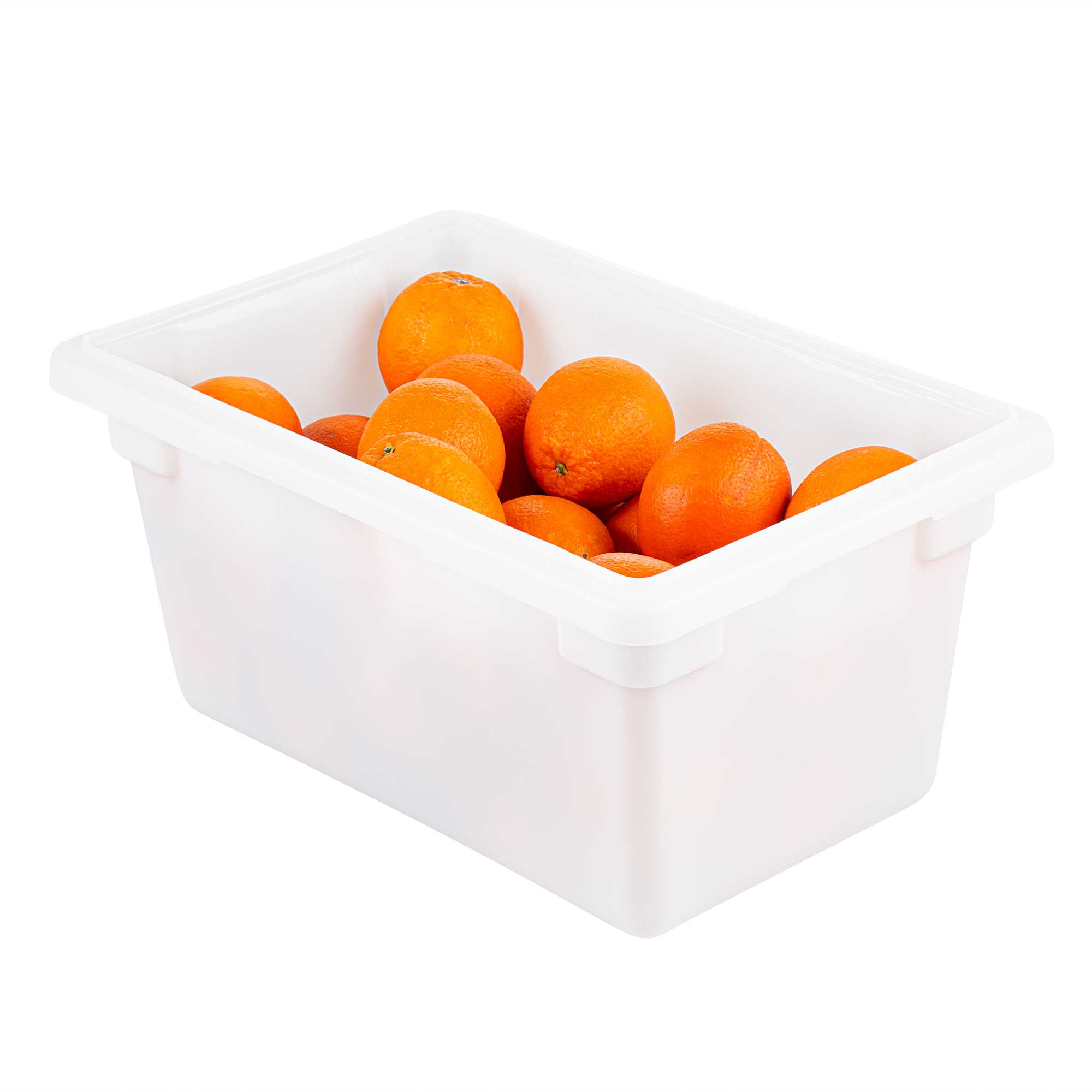 Met Lux Rectangle White Polyethylene Food Storage Box - Graduation Markings, Labeling Windows - 18" x 12" x 9" - 10 count box