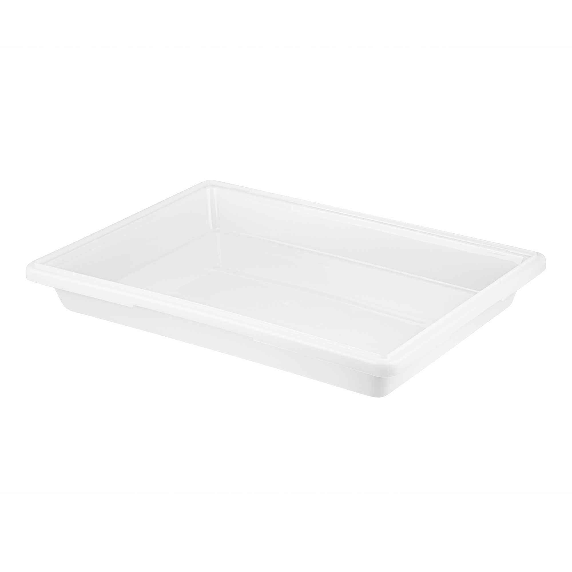 Met Lux Rectangle White Polyethylene Food Storage Box - with Labeling Windows - 26" x 18" x 3 1/2" - 1 count box