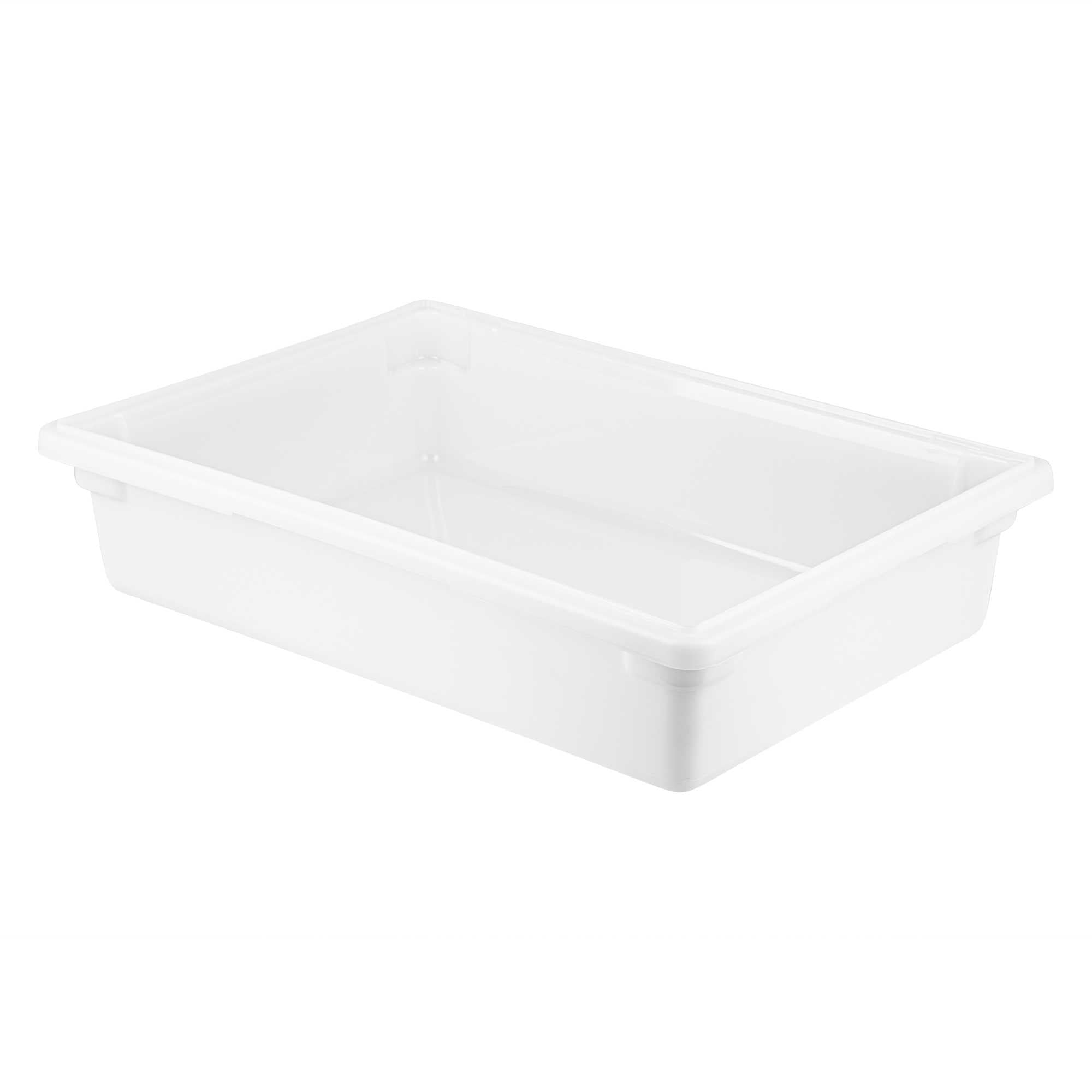 Met Lux Rectangle White Polyethylene Food Storage Box - with Labeling Windows - 26" x 18" x 6" - 10 count box