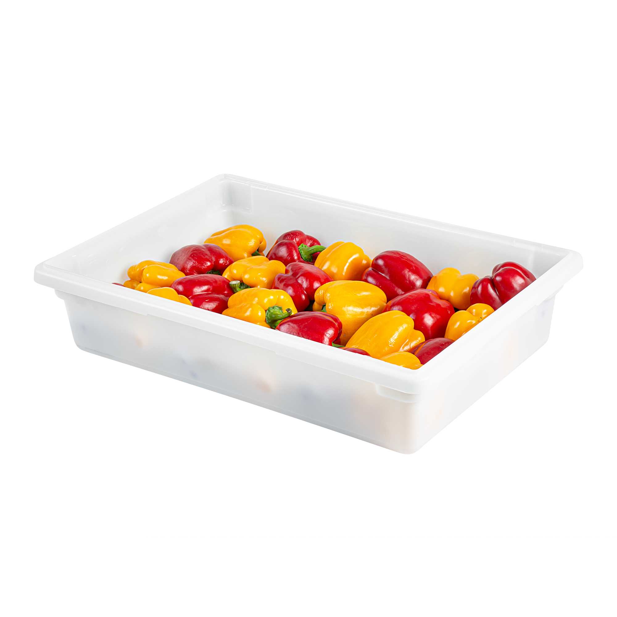 Met Lux Rectangle White Polyethylene Food Storage Box - with Labeling Windows - 26" x 18" x 6" - 10 count box