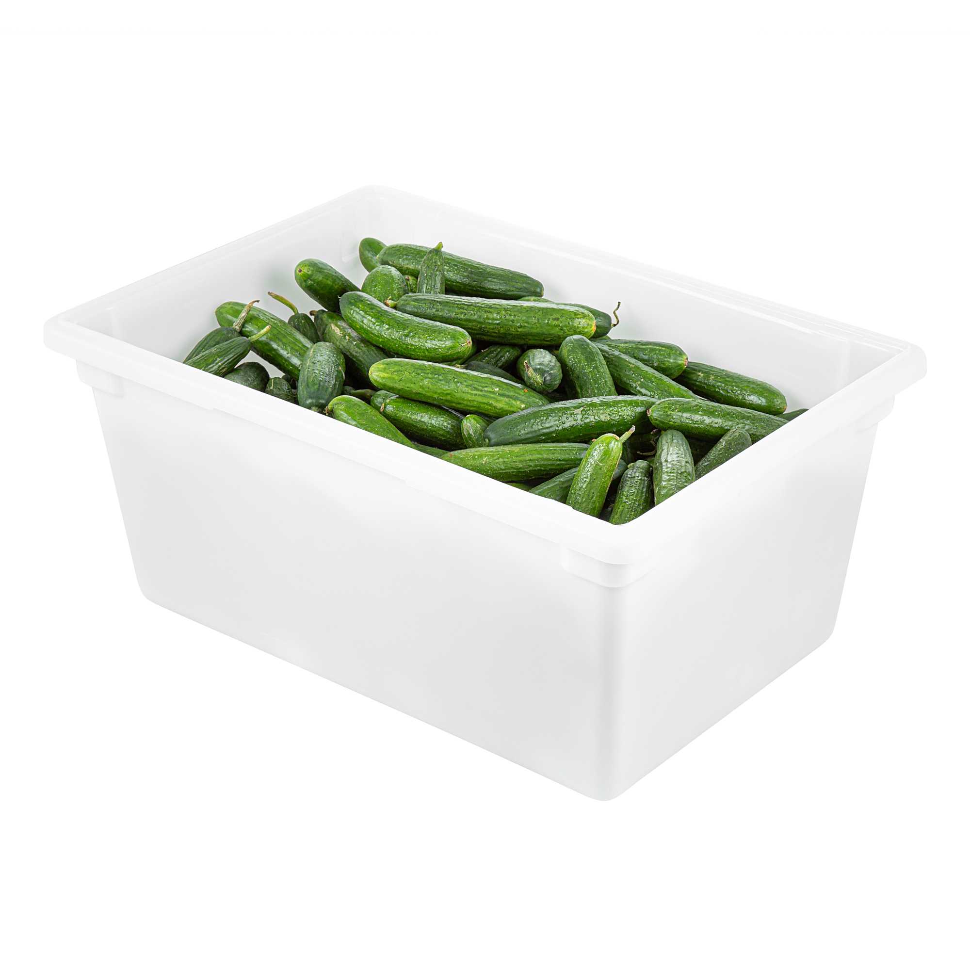 Met Lux Rectangle White Polyethylene Food Storage Box - 26" x 18" x 12" - 3 count box