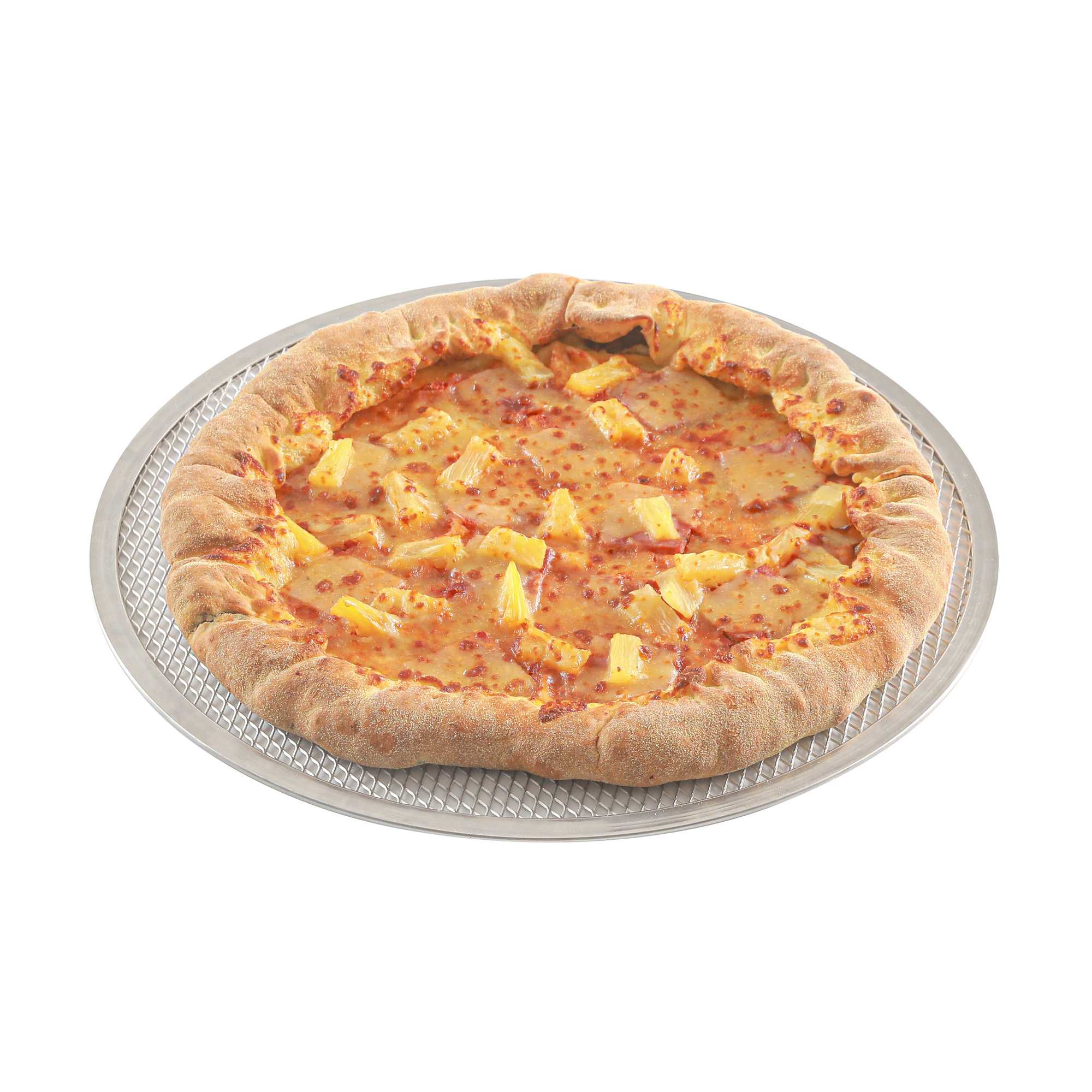 Pizzaly Round Aluminum Pizza Screen - 15" x 15" x 1/4" - 1 count box