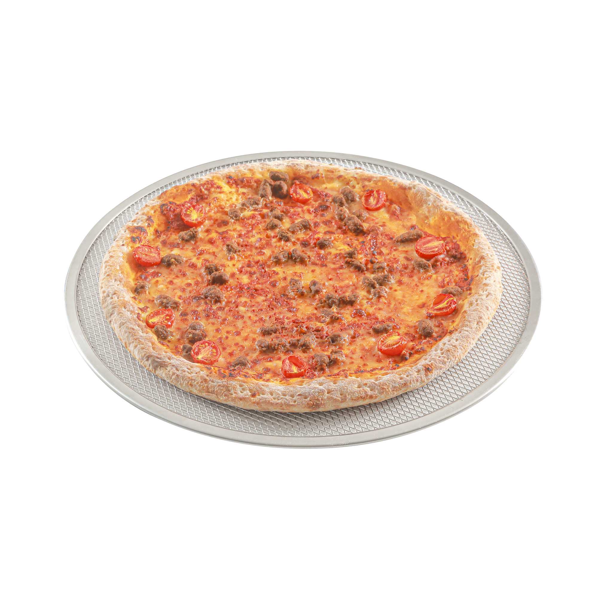 Pizzaly Round Aluminum Pizza Screen - 17" x 17" x 1/4" - 1 count box