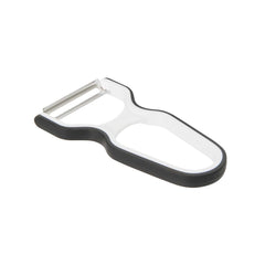 Comfy Grip Black and White Plastic Y Vegetable Peeler - with Straight Stainless Steel Blade, Non-Slip Handle - 4 3/4