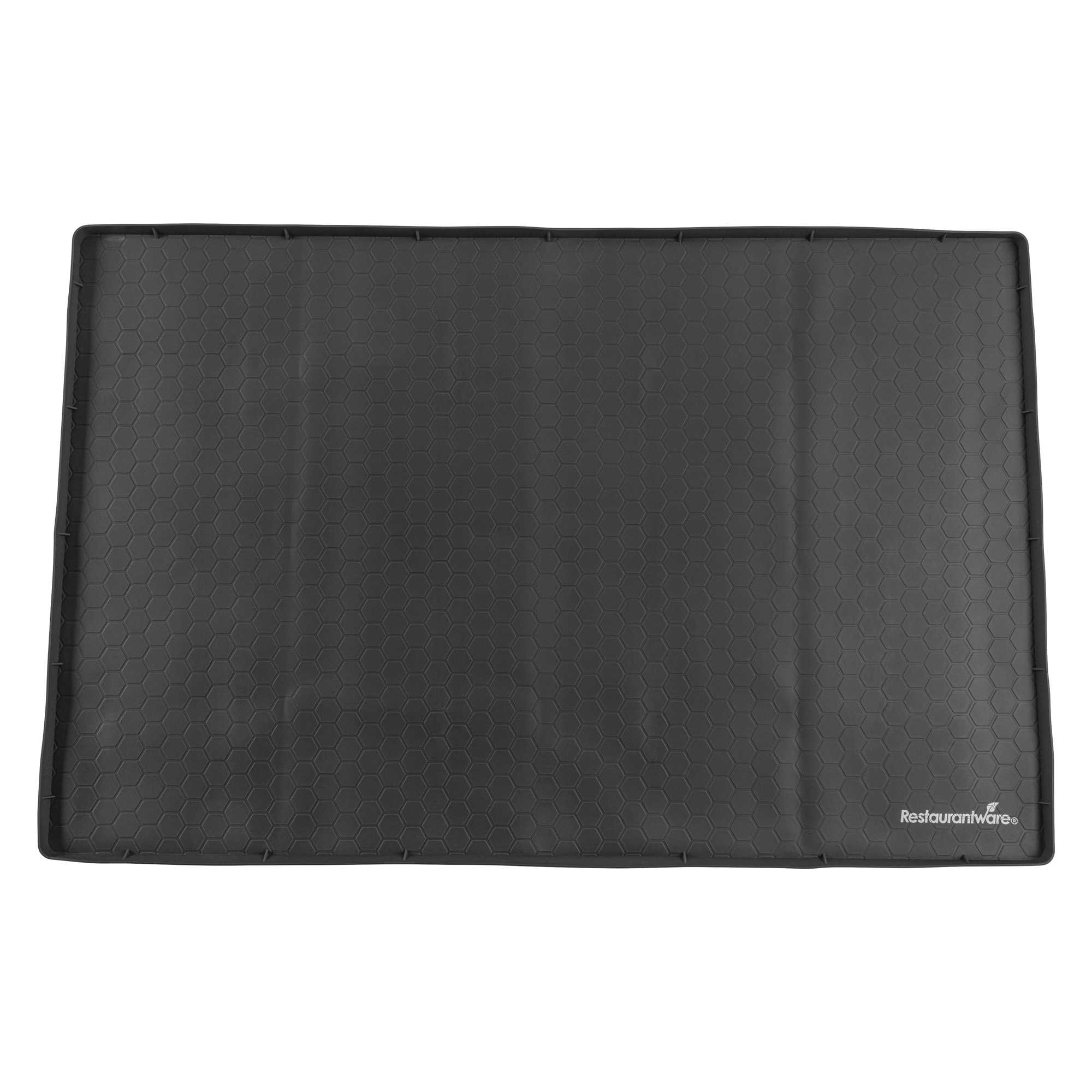 Comfy Grip Rectangle Black Silicone Under Sink Mat - 34" × 22" - 1 count box