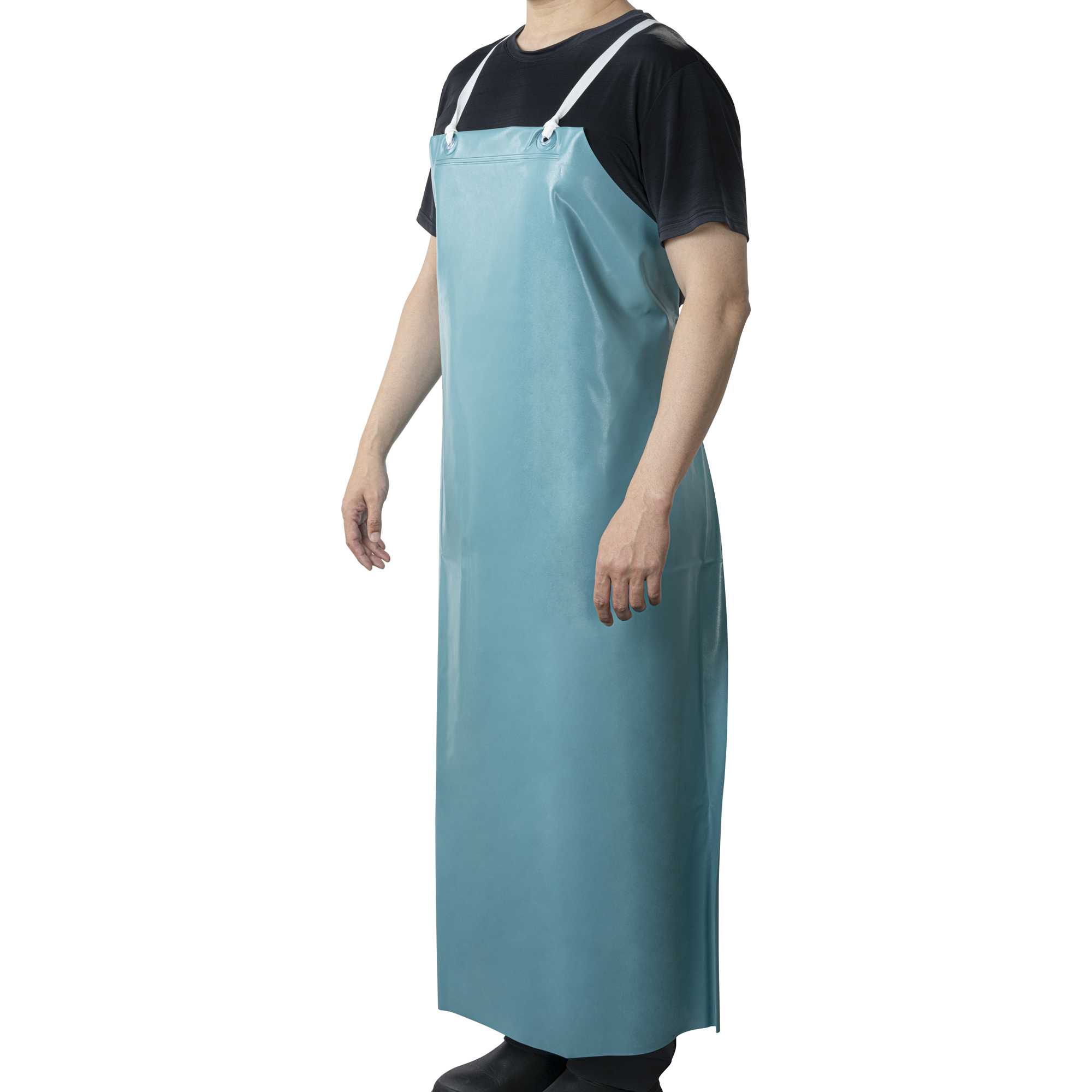 Clean Tek Professional Teal Chemical-Resistant Vinyl PVC Cleaning / Dishwashing Apron - 20 mil Thickness - 49" × 33" - 30 count box