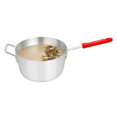 Met Lux 7 qt Tapered Aluminum Sauce Pan - with Red Silicone Handle Sleeve - 22 1/4