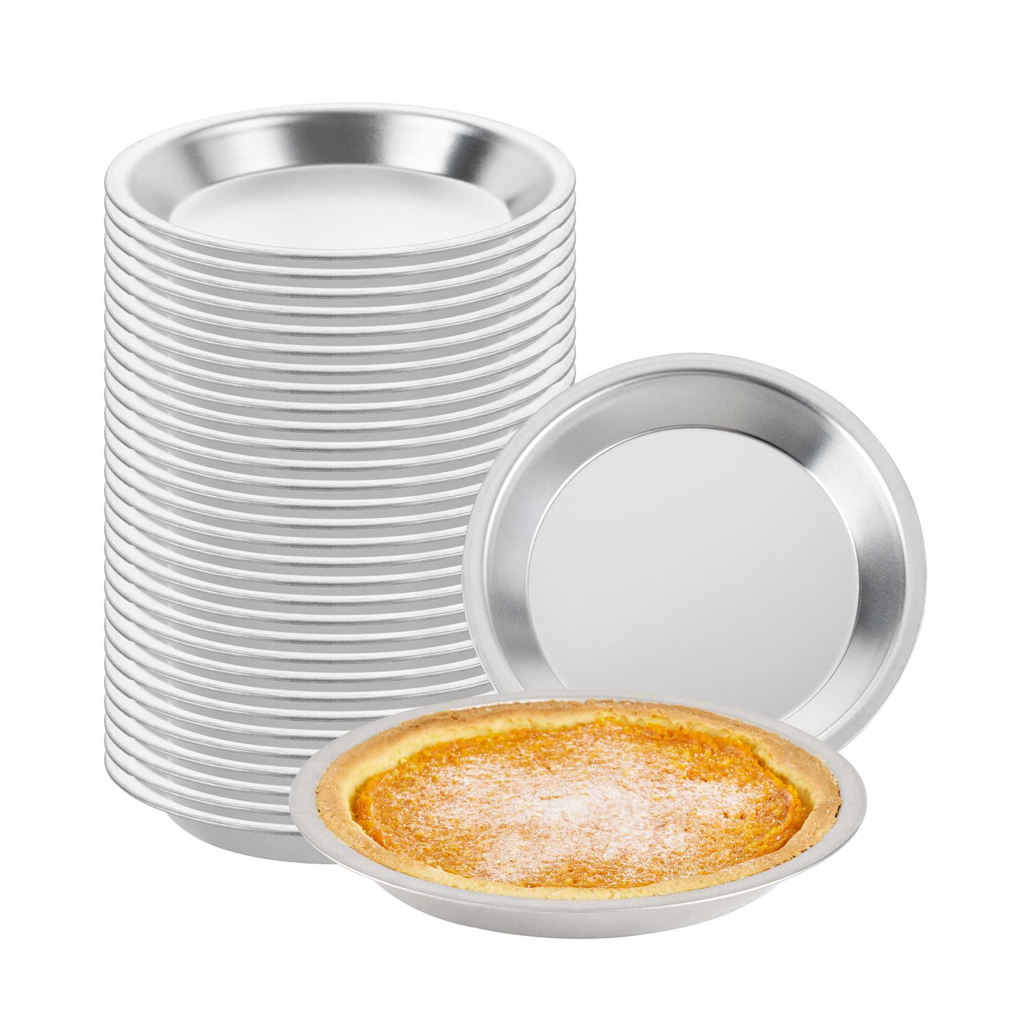 Pastry Tek 18 Gauge Aluminum Pie Pan - 9" x 9" x 1 1/4"- 1 count box
