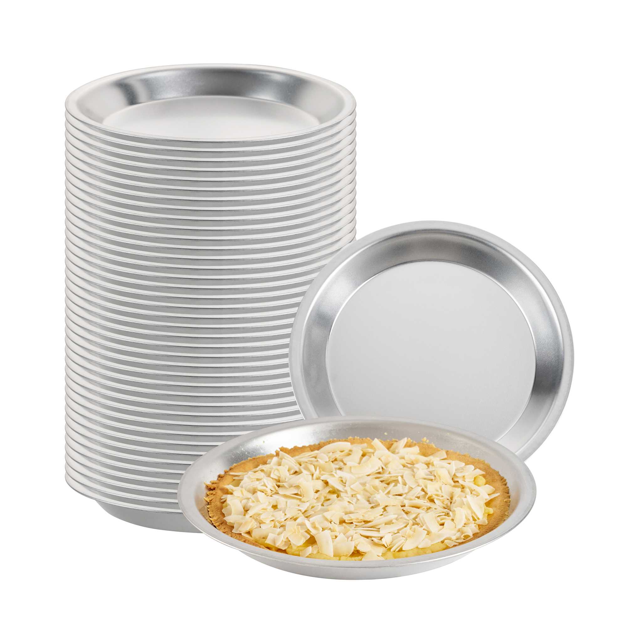 Pastry Tek 18 Gauge Aluminum Pie Pan - 11" x 11" x 1 1/4"- 1 count box
