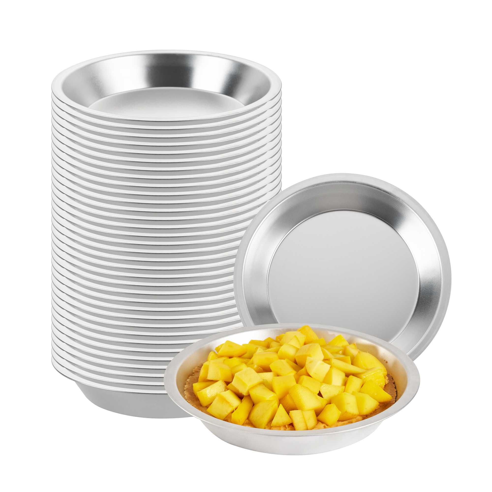 Pastry Tek 18 Gauge Aluminum Deep Dish Pie Pan - 10" x 10" x 1 3/4"- 1 count box