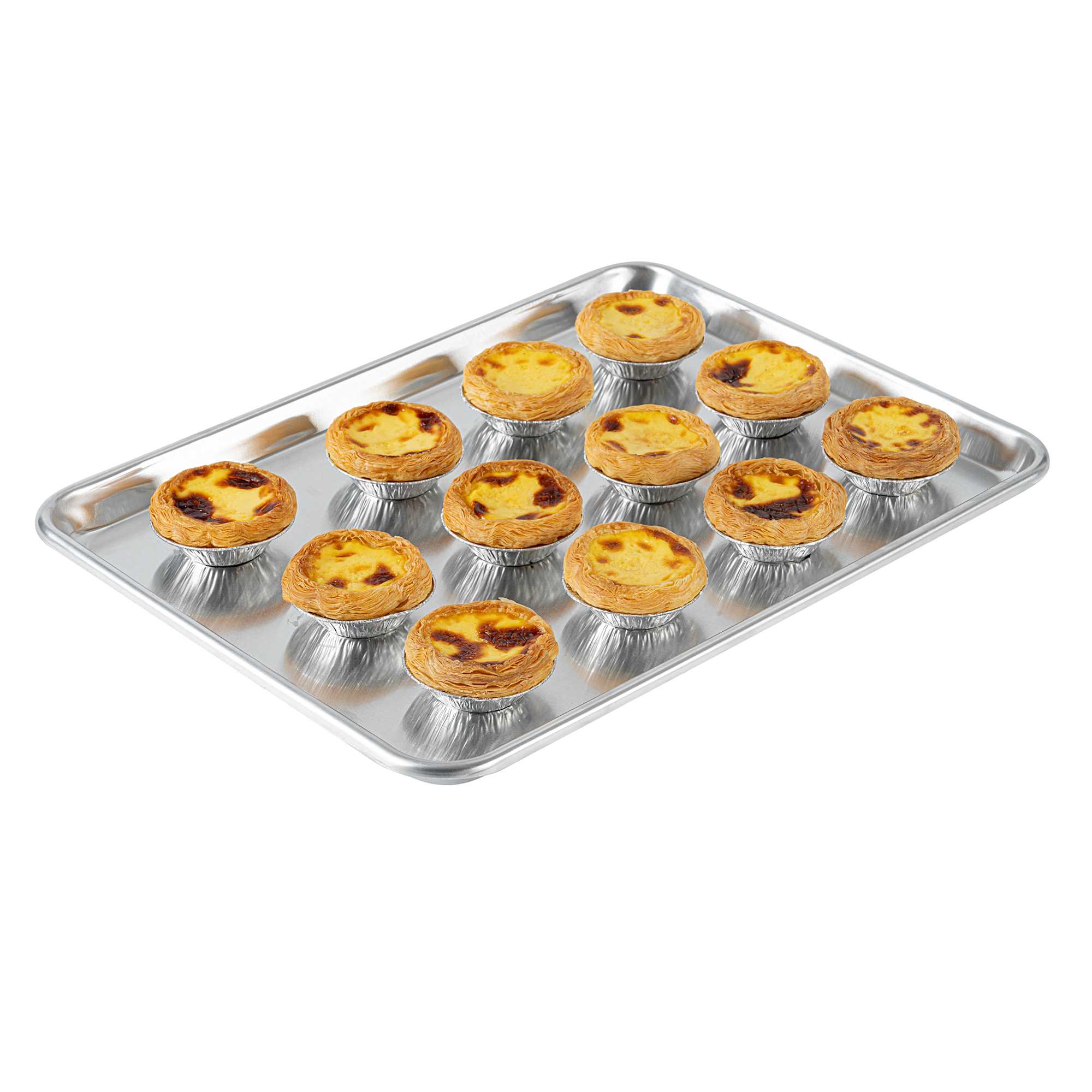 Met Lux 12-gauge Half Size Aluminum Bun / Sheet Pan - Heavy -Duty, Open Beaded Rim - 13" × 18" × 1" - 12 Count Box