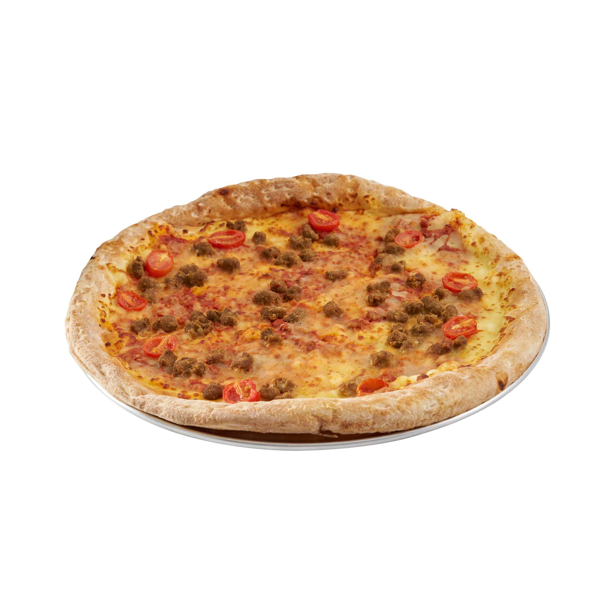 Pizzaly Aluminum Wide Rim Pizza Pan - 14" x 14" - 1 count box