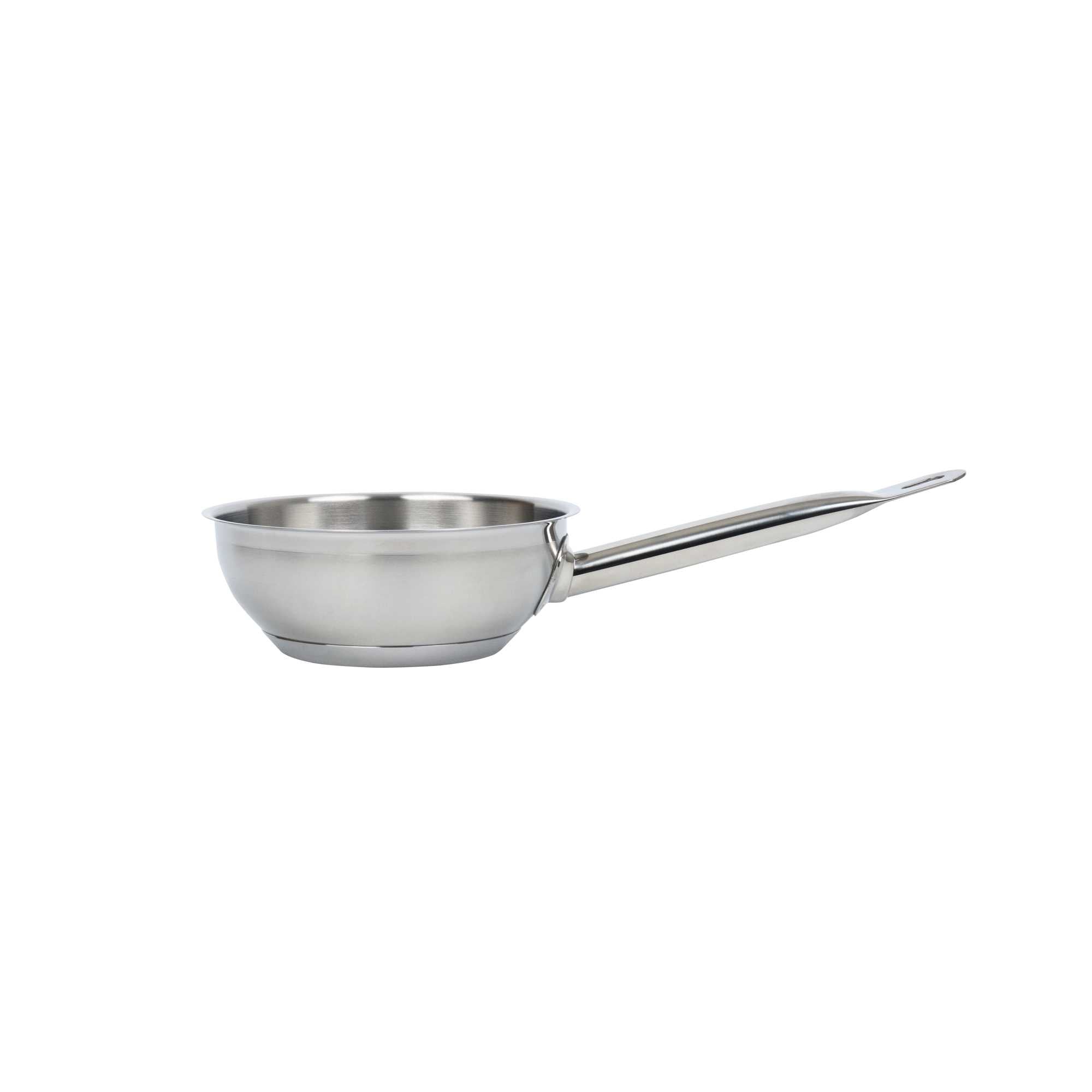 German Standard 1 qt Stainless Steel Saucier Pan - with Aluminum-Clad Bottom, Welded Hollow Handle - 1 count box