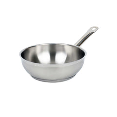 German Standard 2 qt Stainless Steel Saucier Pan - with Aluminum-Clad Bottom, Welded Hollow Handle - 1 count box