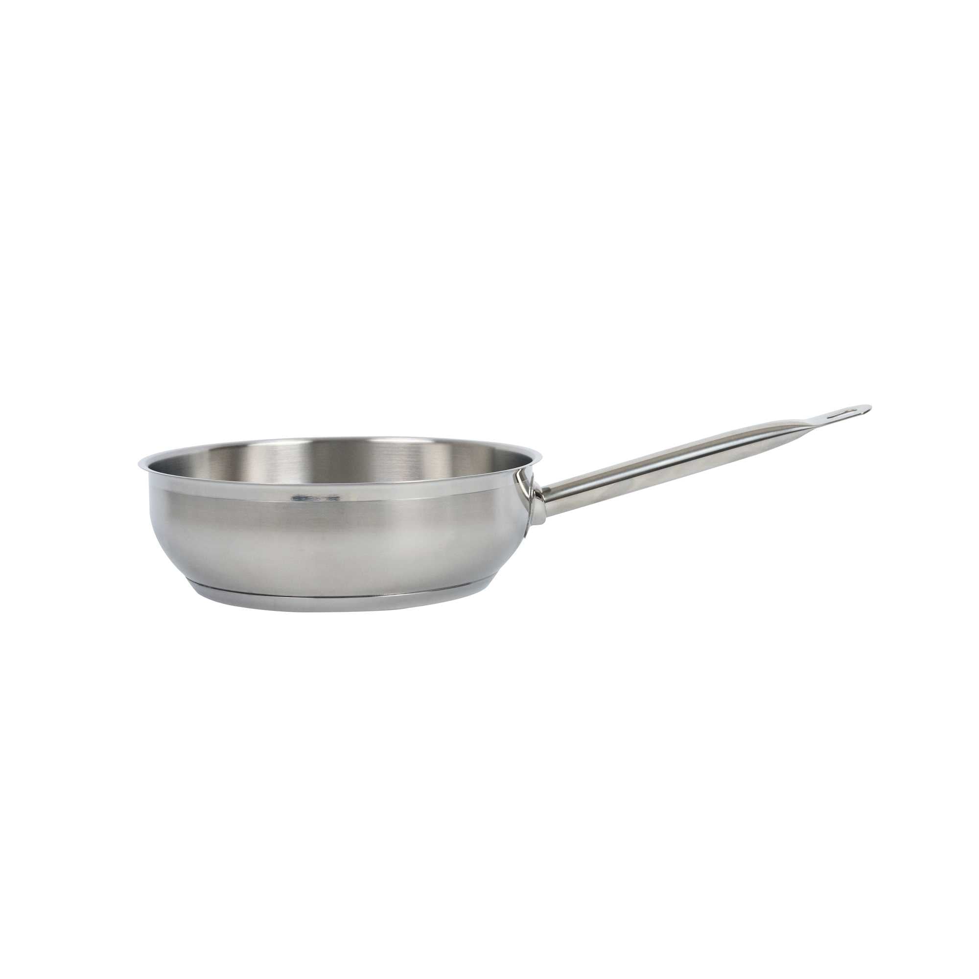 German Standard 3 qt Stainless Steel Saucier Pan - with Aluminum-Clad Bottom, Welded Hollow Handle - 1 count box