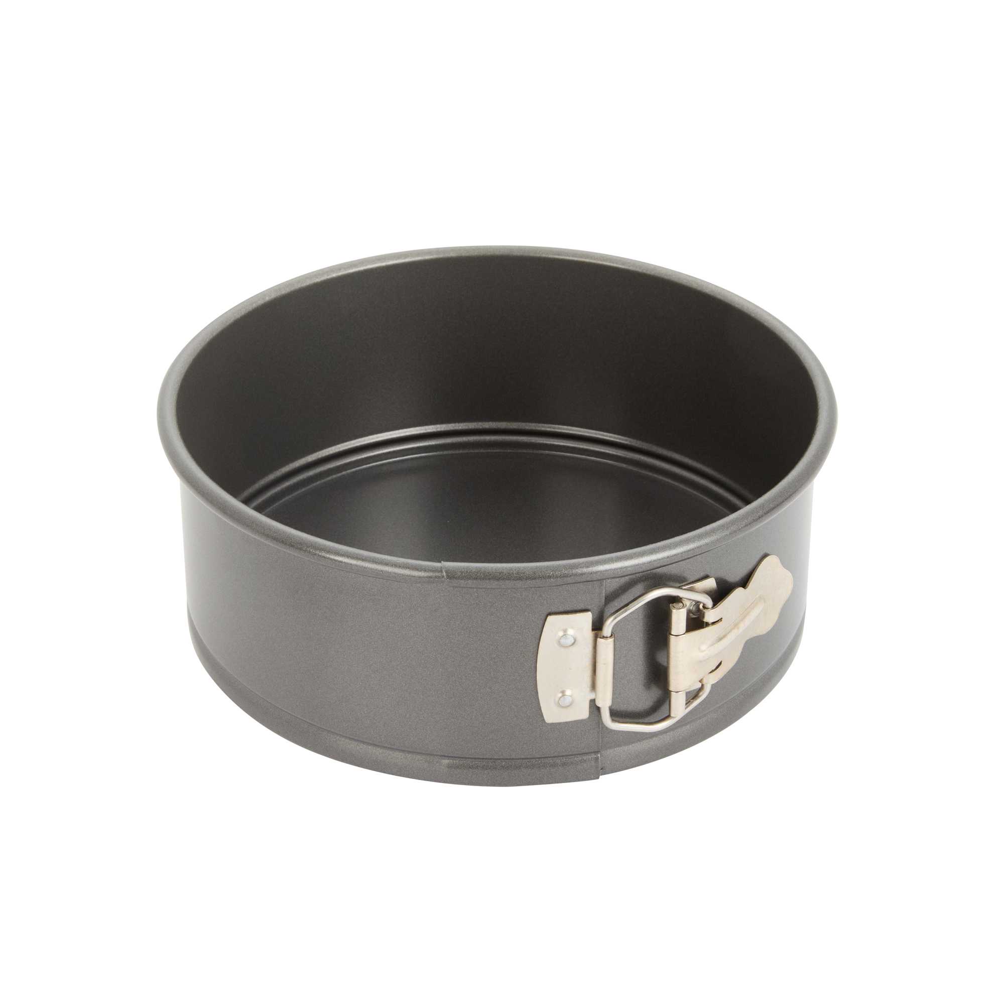 Pastry Tek Round Aluminized Steel Springfoam Cake Pan - Non-Stick - 8" × 8" × 3" - 12 count box