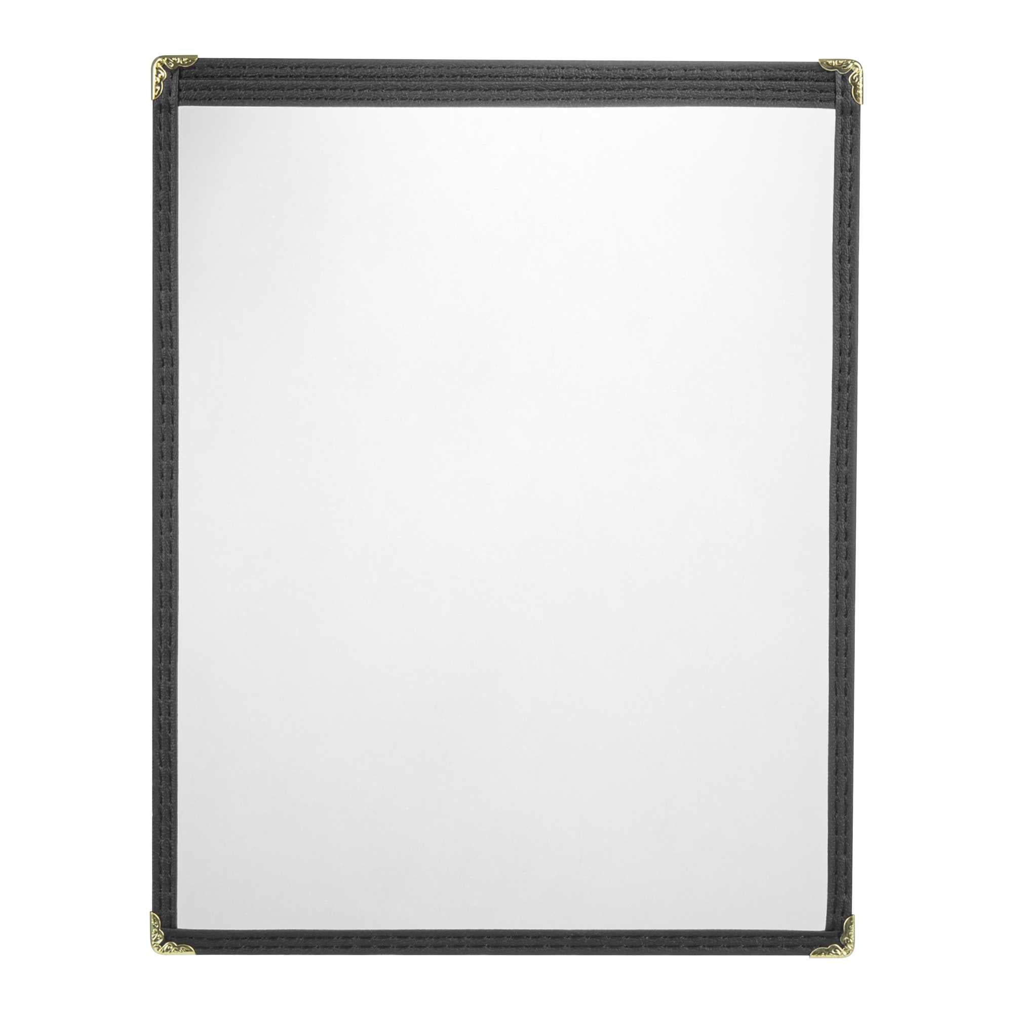 Chef 101 Black Plastic 2-View Single Pocket Menu Cover - 8 1/2" x 11"- 12 count box