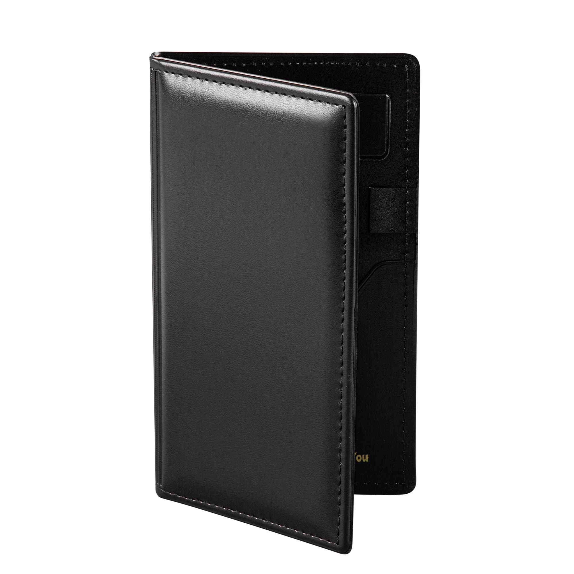 Chef 101 Black Vinyl Guest Check Presenter / Server Book - 5" x 9" - 1 count box