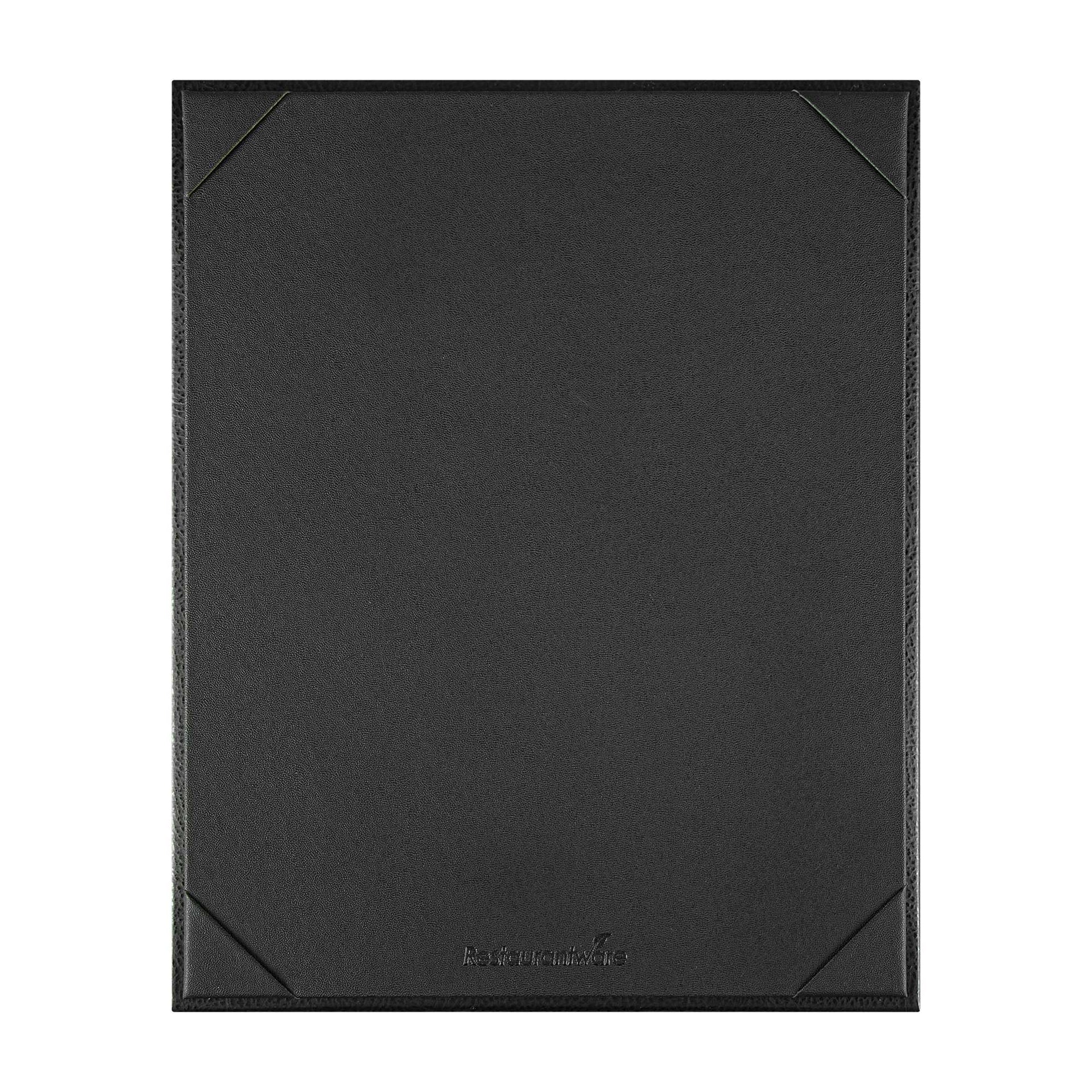 Chef 101 Black Vinyl Menu Board - Single Panel, 2-View - 8 1/2" x 11" - 24 count box