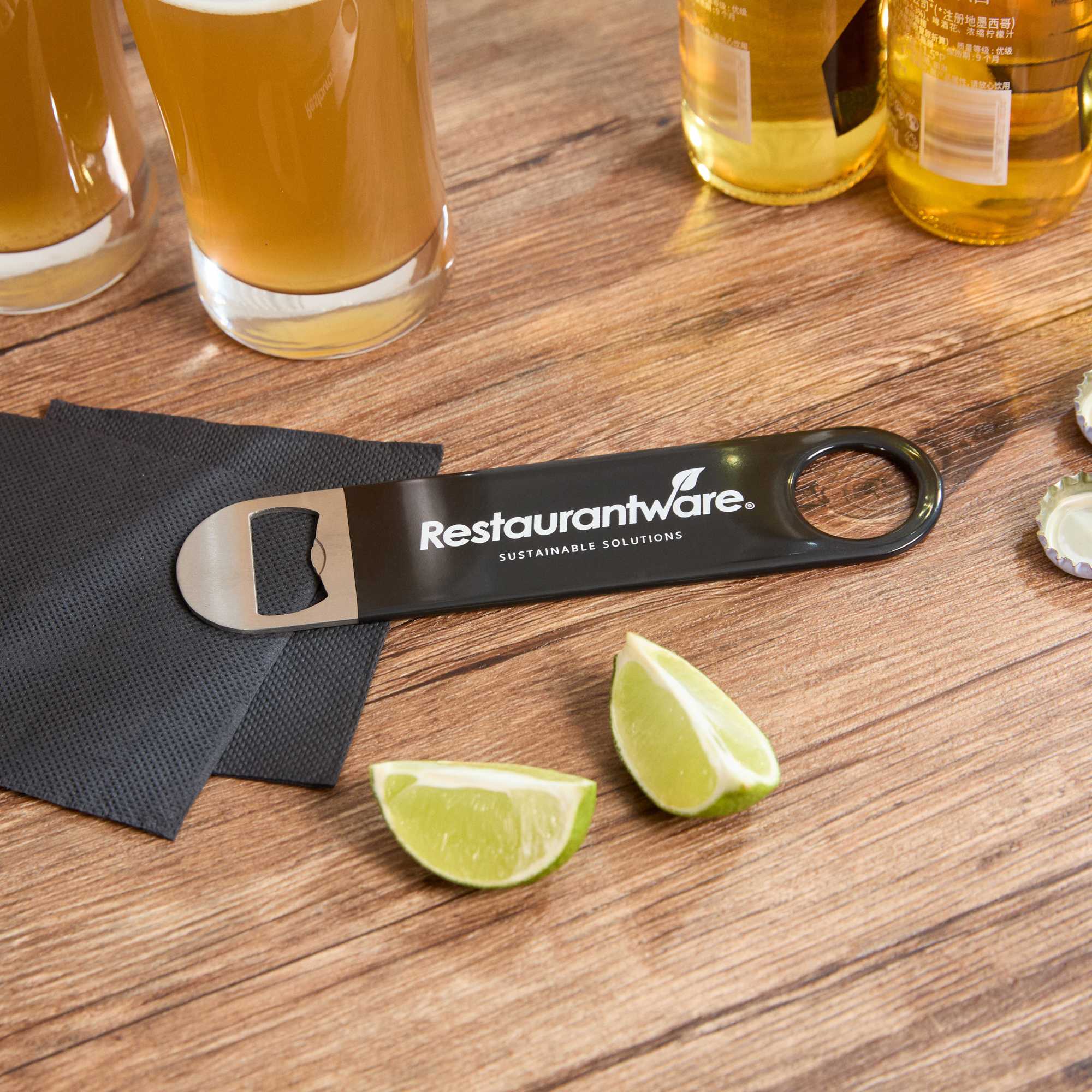 Chef 101 Black Bottle Opener - 7" x 1 1/2" - 1 count box
