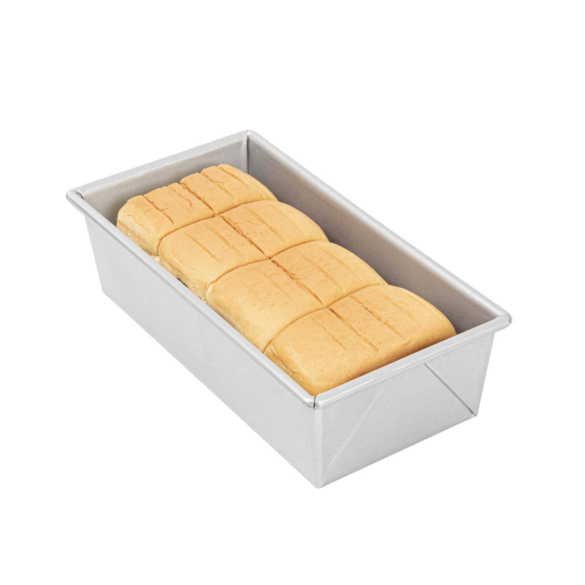 Pastry Tek 1.5 lb Glazed Aluminized Steel Bread Loaf Pan - 10 3/4" x 5 1/2" x 3" - 6 count box