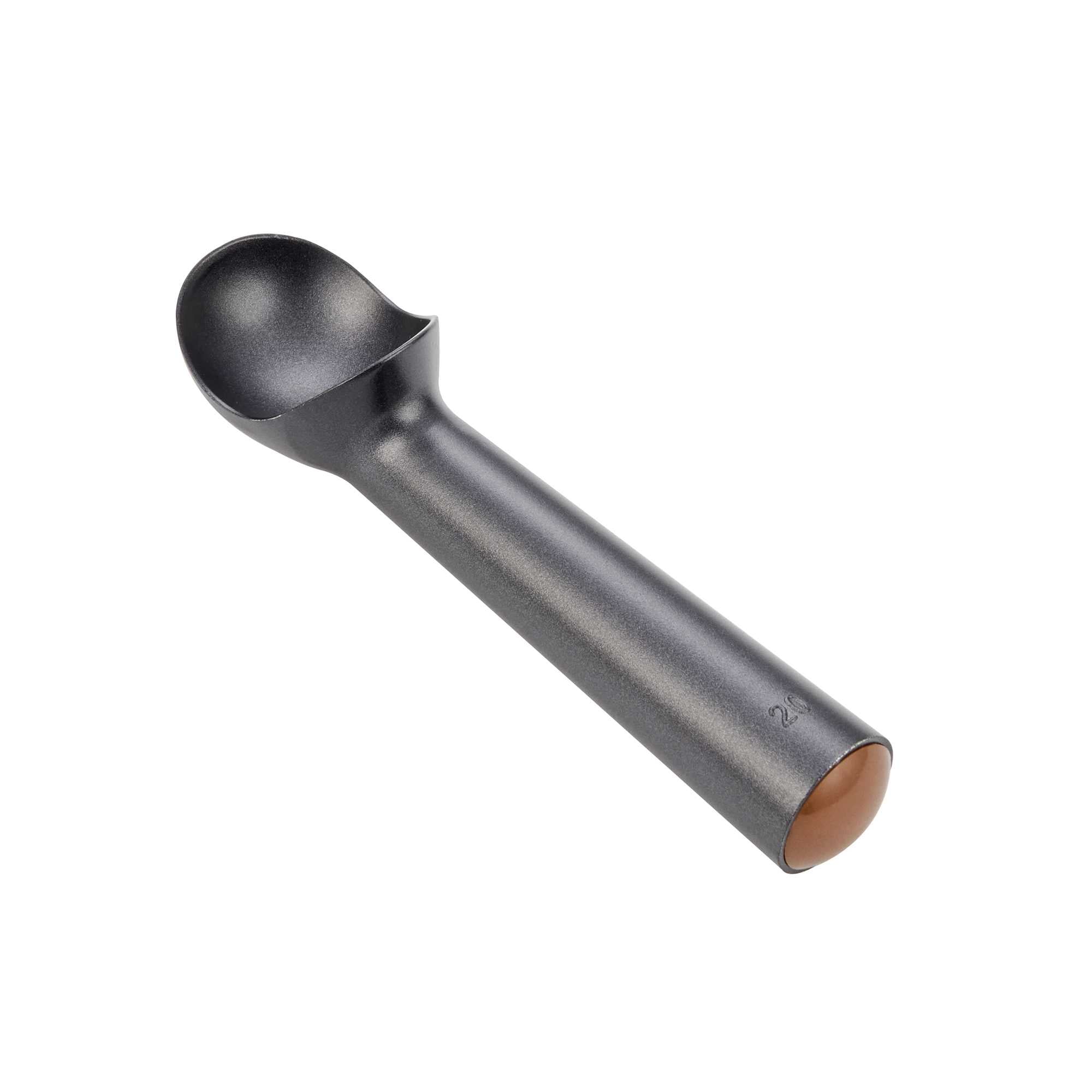 Scoop Haus 2 oz Black Aluminum #20 Ice Cream Scoop / Dipper - Defrost Handle - 7" x 1 3/4" x 1 1/2" - 1 count box