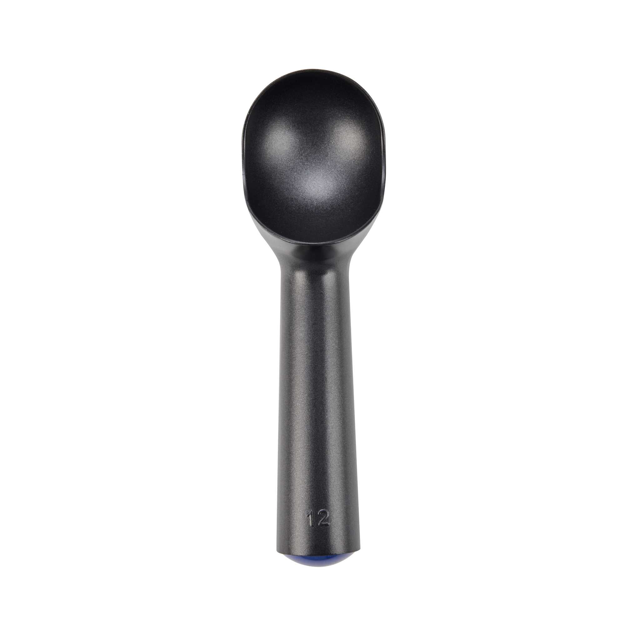 Scoop Haus 3 oz Black Aluminum #12 Ice Cream Scoop / Dipper - Defrost Handle - 7" x 2" x 2" - 1 count box