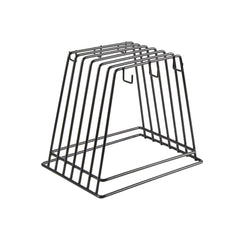 Chef 101 6-Slot Black Wire Cutting Board Storage Rack - with Hooks - 12