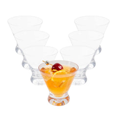 Bev Tek 8 oz Clear Tritan Plastic Stemless Martini Glass - 3 3/4
