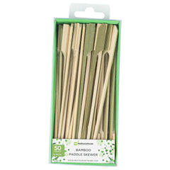 Natural Bamboo Paddle Skewer - Retail Pack - 6